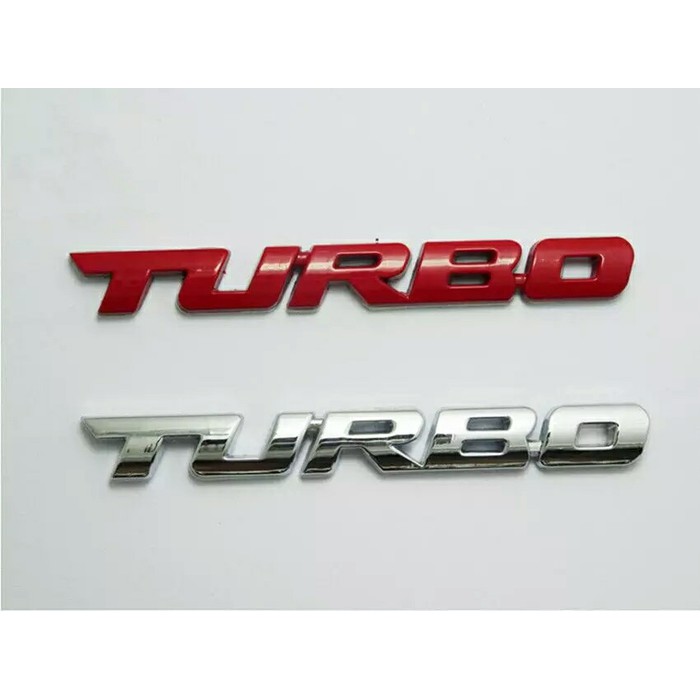 Emblem Turbo Silver Aksesoris Eksterior Mobil Sticker 3D Logo Tulis