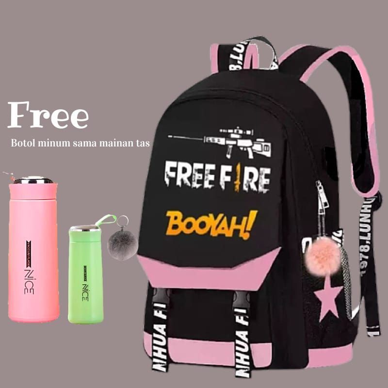 RJ - Tas Ransel Anak Sekolah Laki Laki Perempuan SD SMP SMA Paud Karakter Free Firee