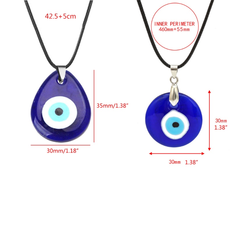 Siy Kalung Tali Kulit Liontin Evil Eye Biru Turki Bahan Resin Untuk Priawanita