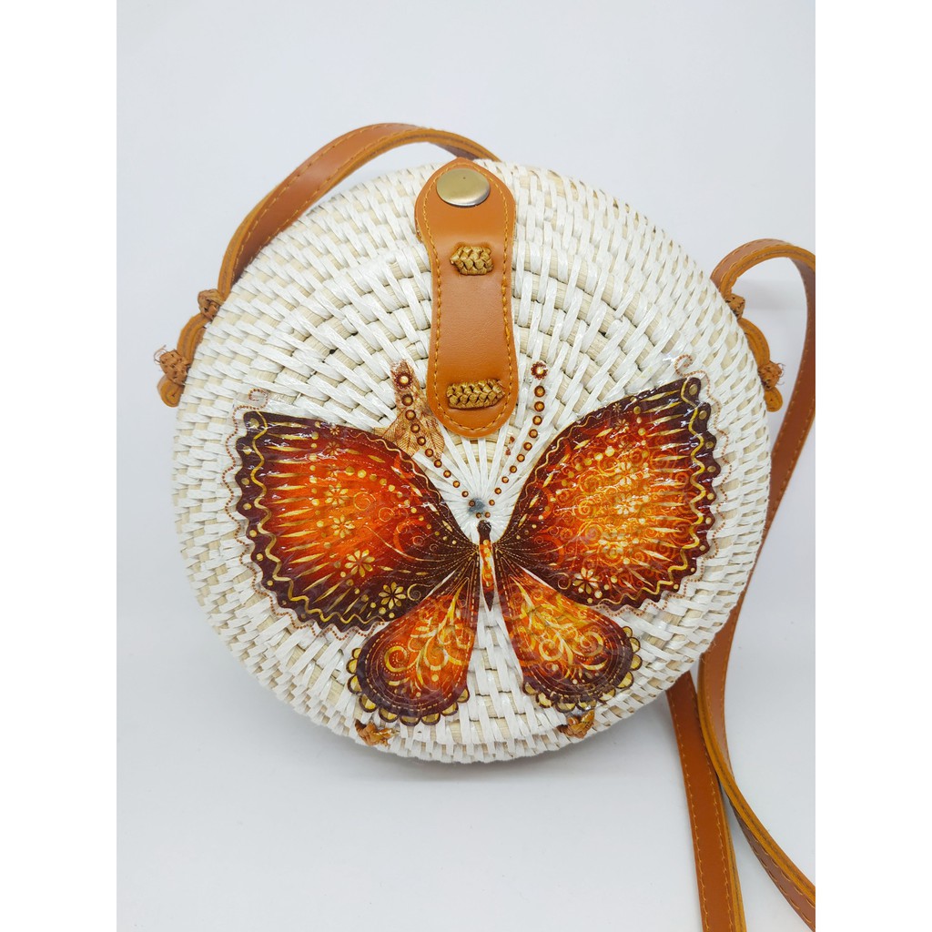 Tas Rotan model Kendi Kupu Coklat Free Bubblewrap Tas Rotan model Kendi Kupu Coklat Free Bubblewrap