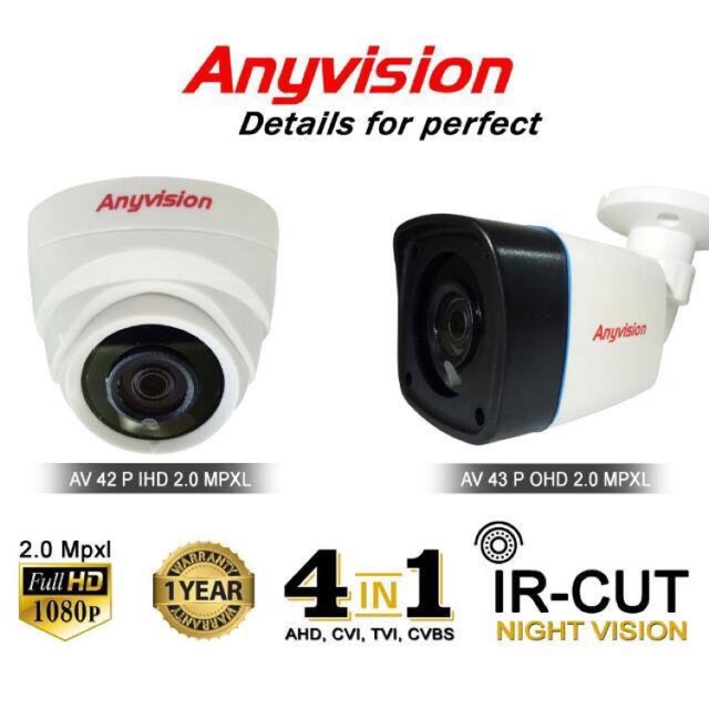 Anyvision  CAMERA CCTV INDOOR AV 42 P IHD 2.0 MPXL FULL HD 1080p