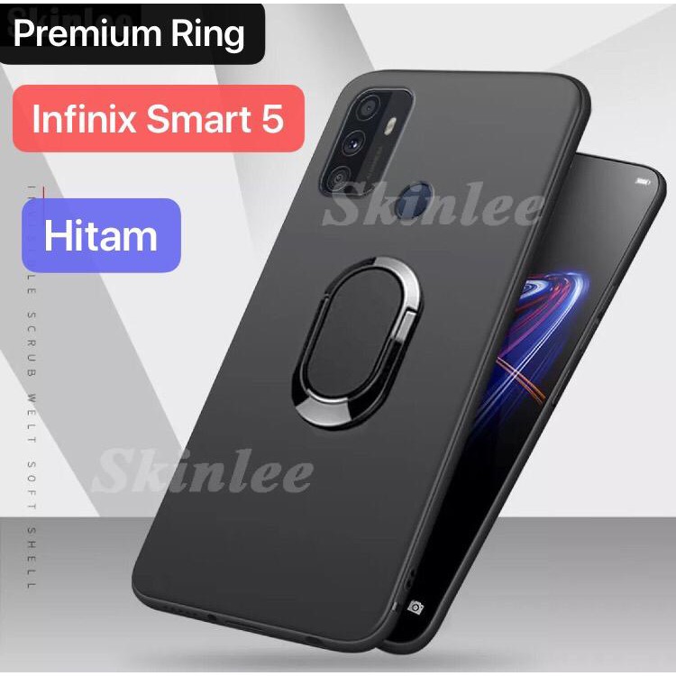 Case Infinix HOT 11 10 PLAY HOT 9 PLAY NOTE 11 11 PRO 7 LITE ZERO 8 SMART 5 Terbaru Black Ring Premium Aesthetic Casing Silikon Handphone