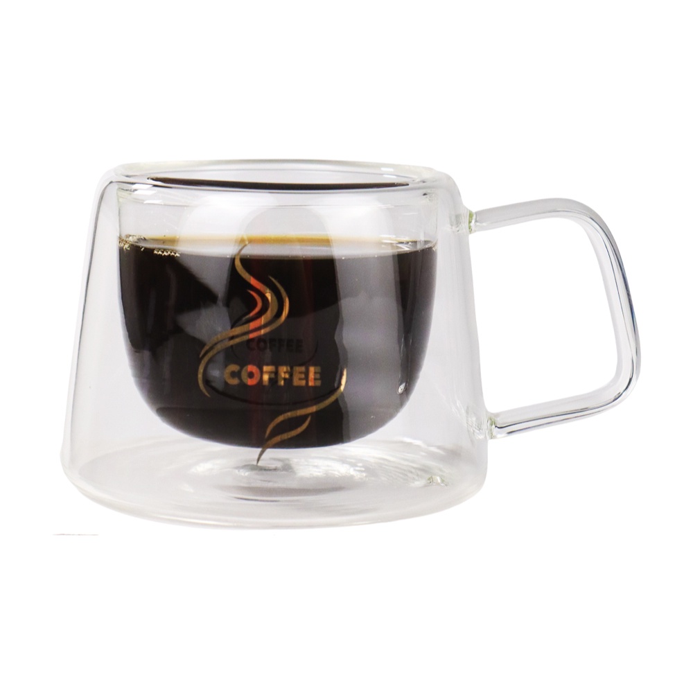 Gelas Cangkir Kopi Double Glass Coffee Mug 200ml - CRW77382 - 7RHA0STP Transparent