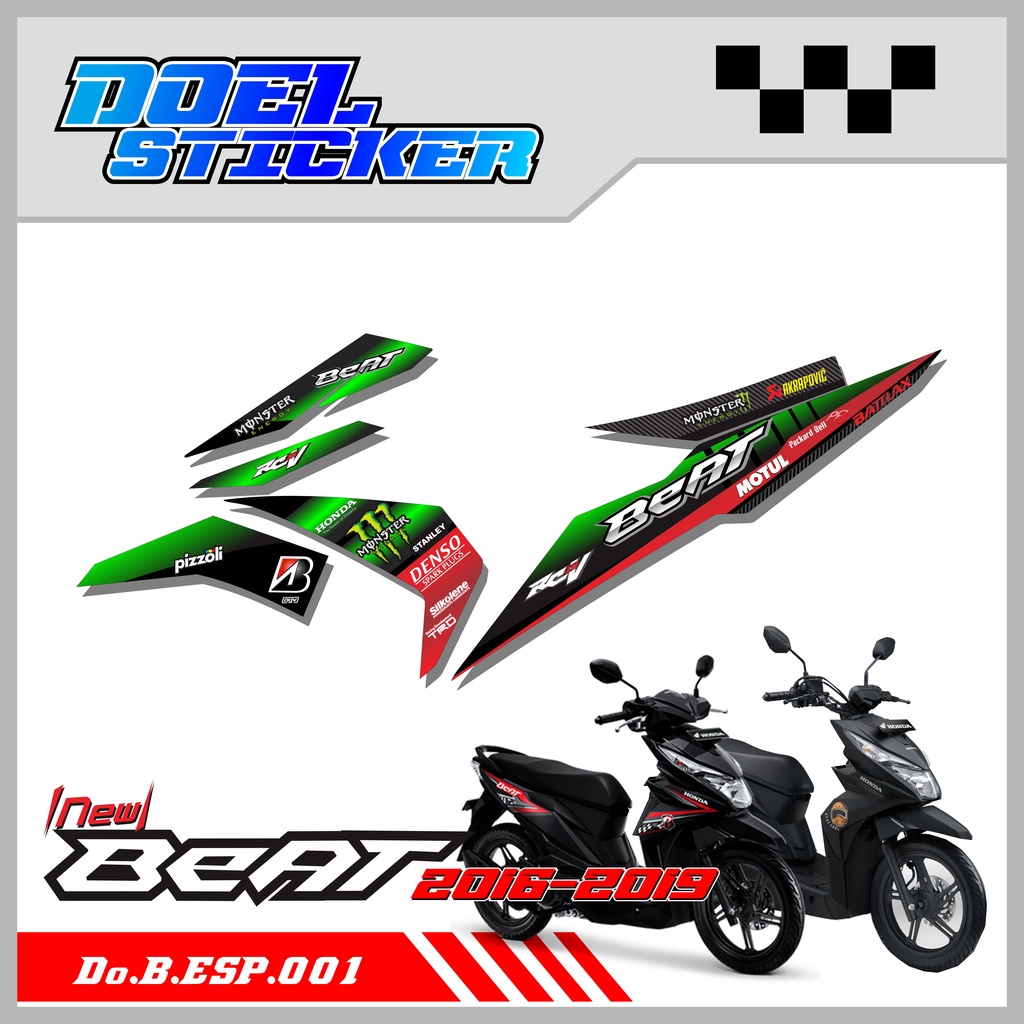 Striping Beat Street / Beat Fi Esp / Beat Fi New 2016 2017 2018 2019 -Sticker variasi motor beat 001