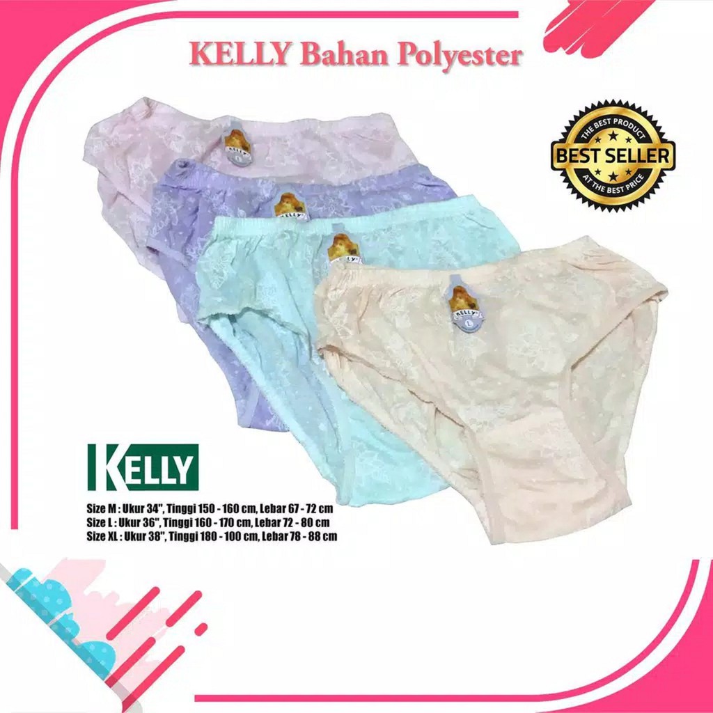 PROMO CELANA DALAM WANITA MURAH CD WOMAN S M L XL 3L KATUN KELLY UNDERWEAR PANTS PREMIUM ECER GROSIR