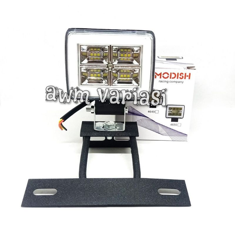 [PAKET]Lampu Tembak Sorot CWl 12 Led Ring Blue Waterproof + breket RX King Vixion Byson GL Tiger DLL