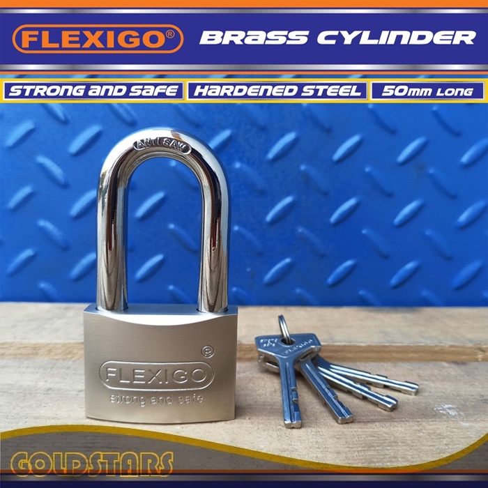 Gembok Anti Kimia 50 mm Panjang Original Flexigo Silinder Kuningan Anti Maling