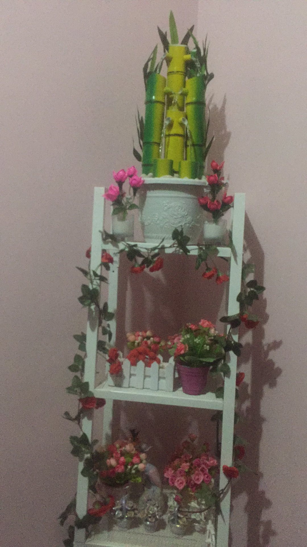 Air Mancur Bambu 3 Tingkat Kuning