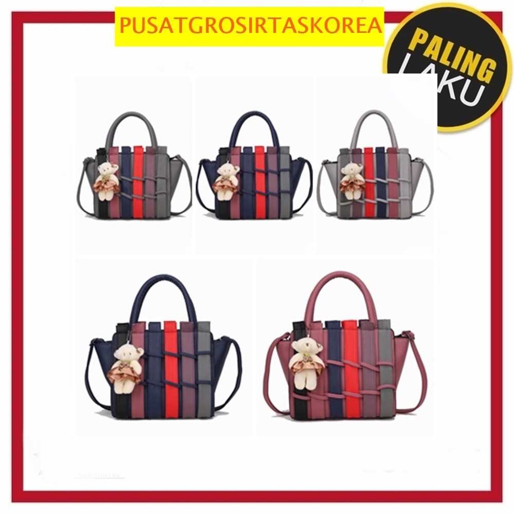 PUSATGROSIRTASKOREA - Tas Selempang  Fashion Wanita Boneka 2131 Teddy - Hitam