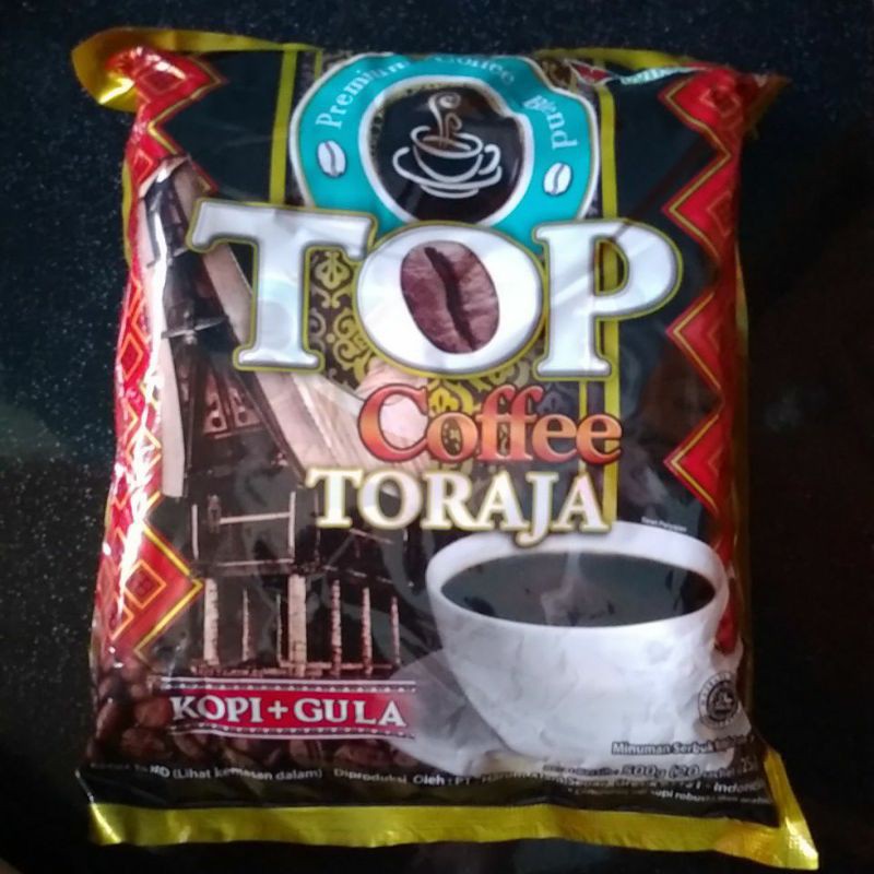 

Top coffe toraja kopi + gula sachet 25 gram isi 20 sachet