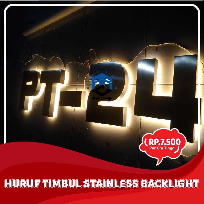 Jual Huruf Timbul Led Stainless Backlight Akrilik Led Acrylic Timbul Lapis Spon Di Kediri