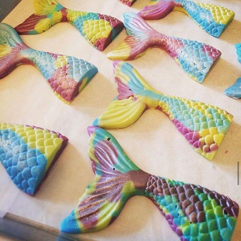 Solighter Mermaid Cetakan Silikon DIY Coklat Membuat Kue Kering Fondant Permen Clay Sugar Craft Baking Tool