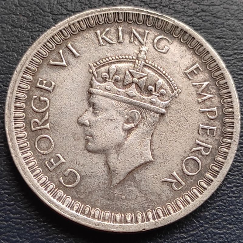 Uang Koin Perak Kuno 1 Rupee India Tahun 1942 Silver Coin