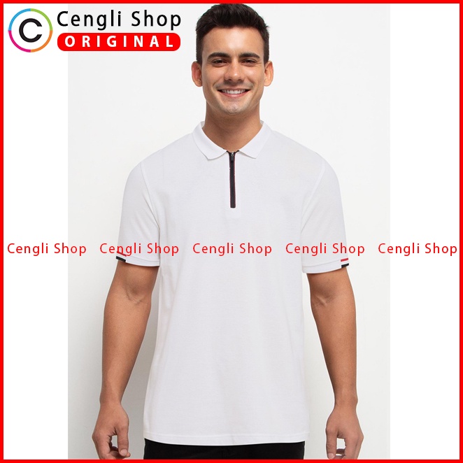 BAJU KAOS POLO PRIA CARDINAL ORIGINAL CASUAL LENGAN PENDEK PUTIH CA16