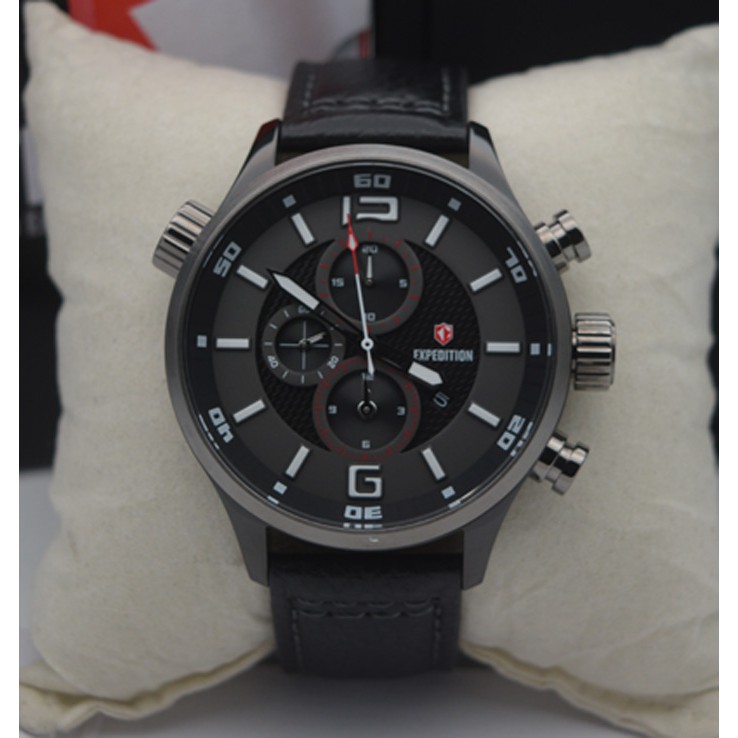 Expedition E 6768 Full Black Ring Grey, Jam Tangan Pria , Original