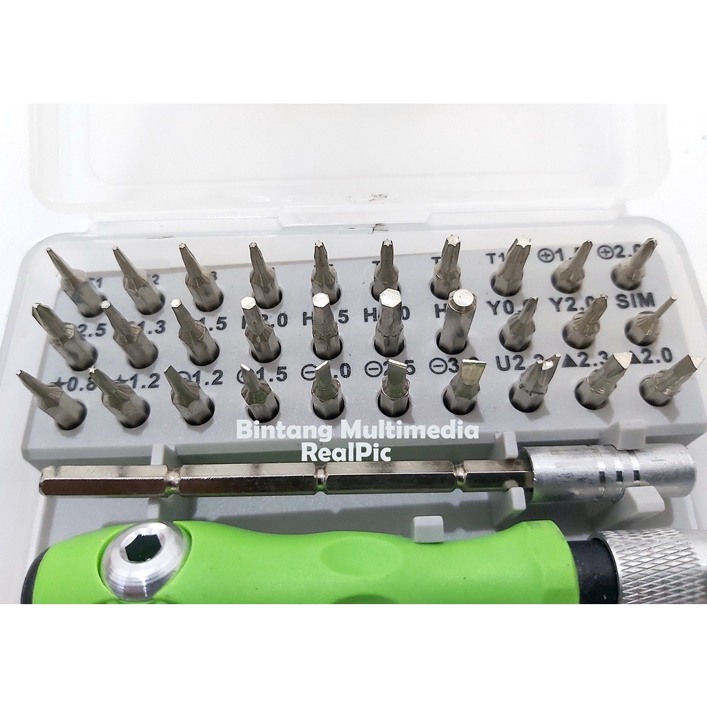 Obeng Set 30 in 1 Magnetic Tool Kit Lengkap Magnet Service Reparasi HP Elektronik Laptop PC T3200