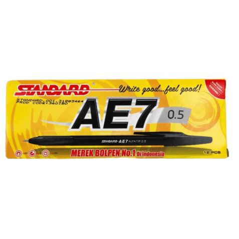 

PULPEN STANDARD AE7 PEN STANDARD AE7 HITAM BIRU MERAH PER PCS BALLPOINT STANDARD AE7 PER PCS ECER