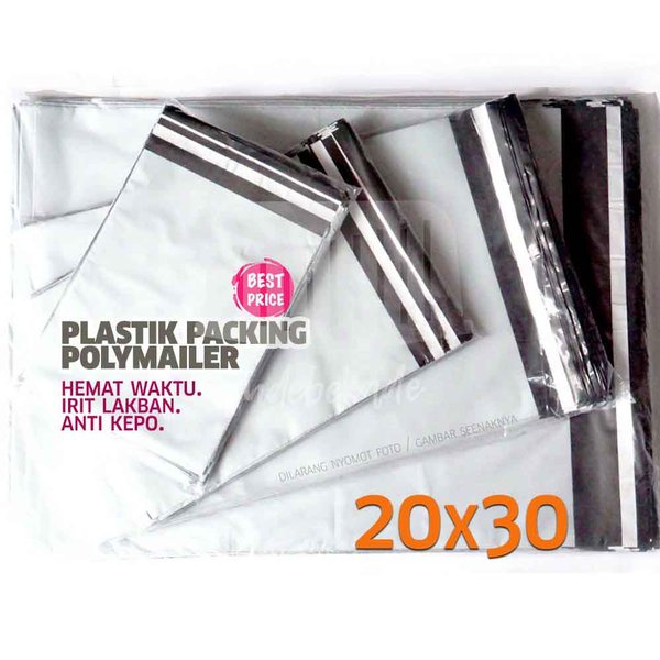 

Polymailer amplop polymailer plastik packing ukuran 20 x 30 putih keabuan dalam hitam murah lebih