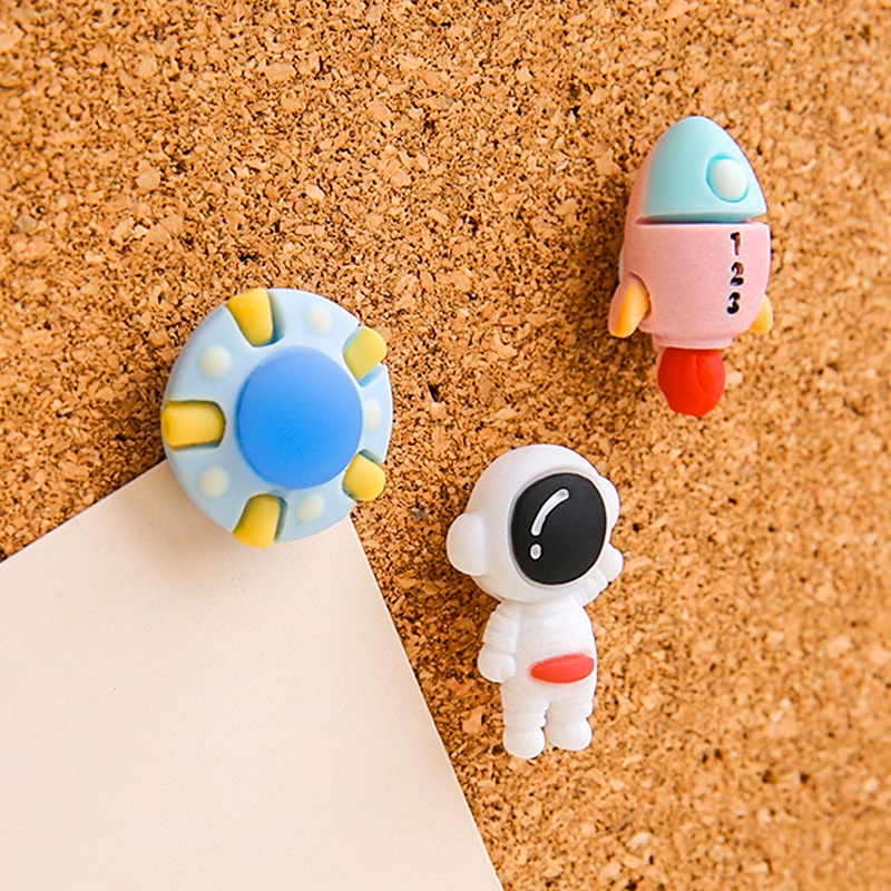 5 Pcs Cartoon Space Series Pushpins Creative Cute Small Thumbtacks