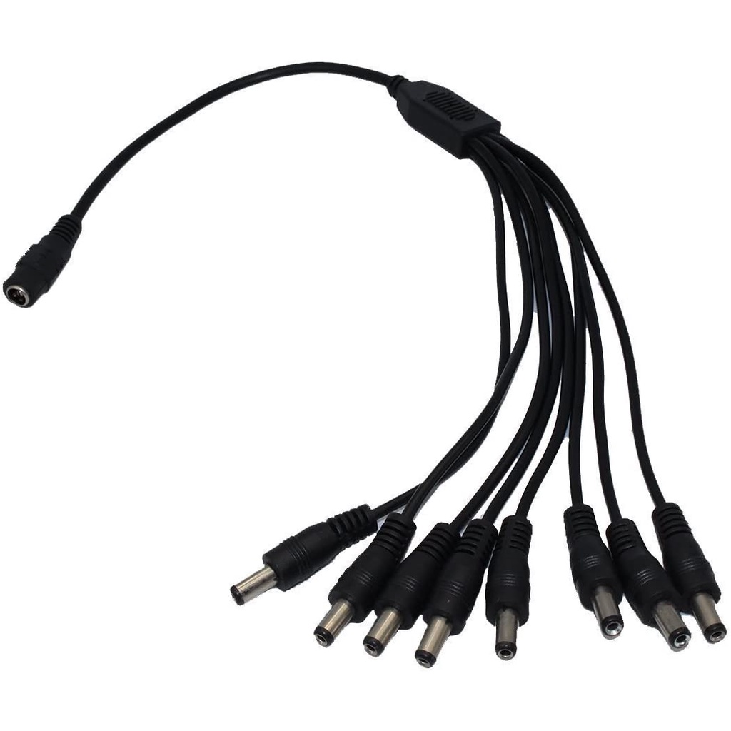 Kabel Jack DC Adaptor Cumi Cabang Splitter 8 Untuk CCTV - LED - DLL