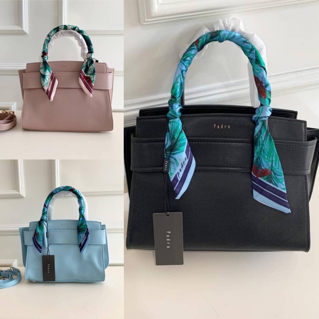 P118 P*dro Scarf Twill-Trimmes Top Handle Bag ORIGINAL