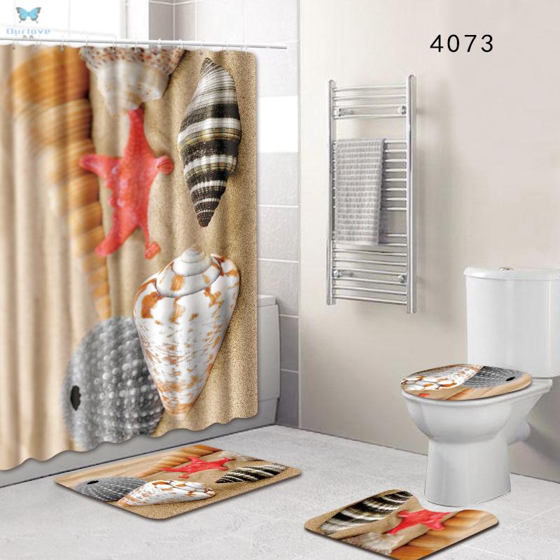 Bathroom Set Bath Mat Bathing Waterproof Decoration Home Hotel Supplies Shower Curtain Rug Shopee Indonesia