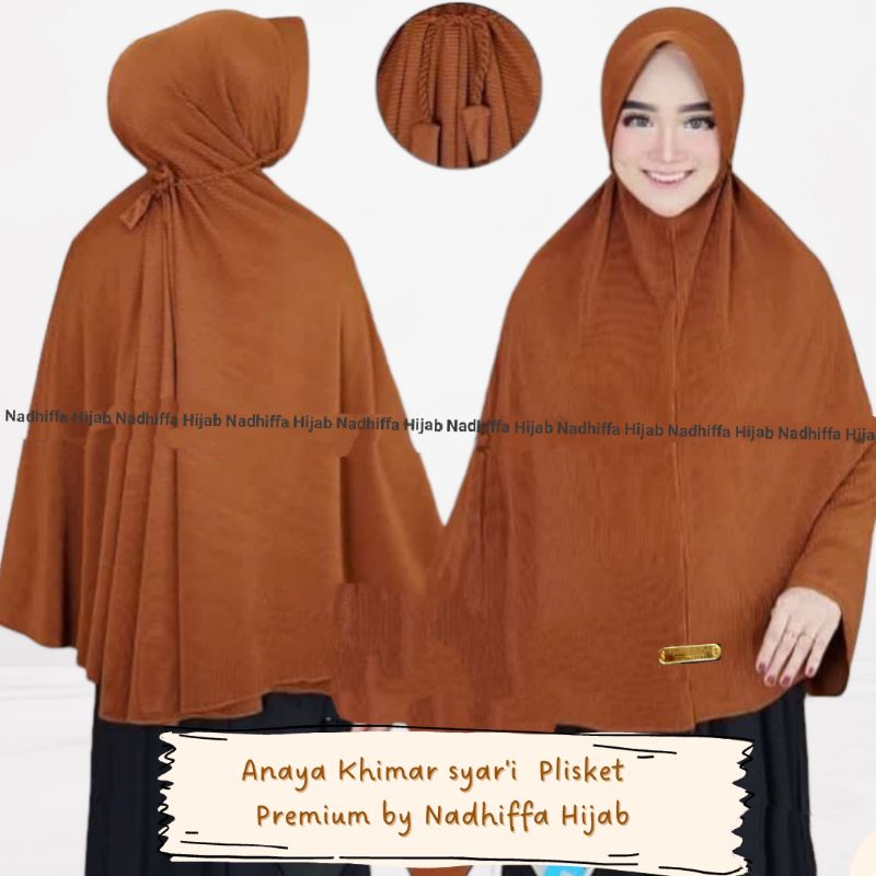 (Cuci Gudang)Bergo plisket instan Anaya Jumbo Premium