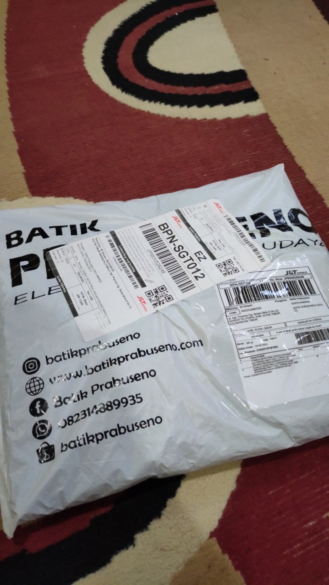 Kemeja Batik Pria Lengan Panjang Mahardika Navy Full Furing Baju Hem Atasan Premium Modern Katun