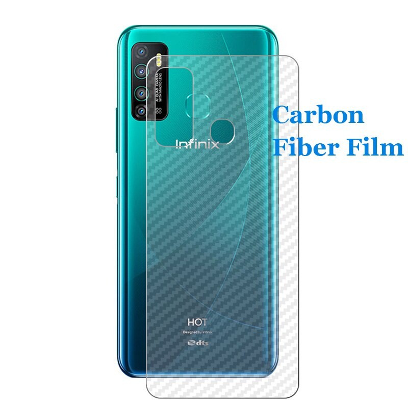 Garskin Carbon Infinix Hot 10 9 8 PLAY SMART 5 4 3 PLUS Fiber 3D Full Cover Sticker Anti Gores Skin Back Film Jamur Pelindung Belakang Motif