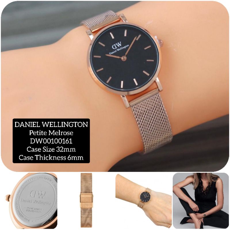 Jam Tangan Analog Wanita DW Petite Melrose DW00100161 Rantai Stainless Steel