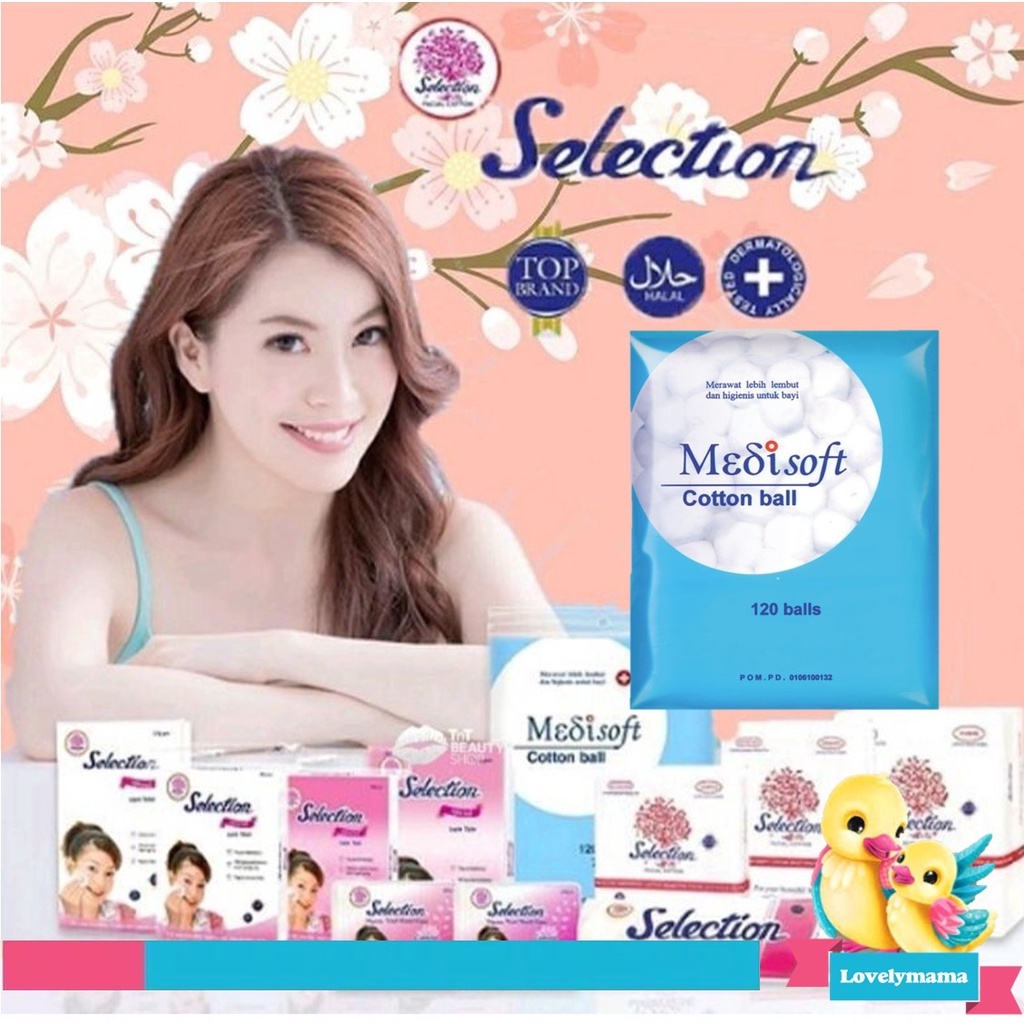 Kapas Medisoft / kapas muka Selection / Cotton Balls 120 balls / cotton bud selection /biru bulat Kapas Bulat Bola Pembersih Bayi coton balls  lovelymama lovelymama411 kapas 30g 50g tipis 175 muka