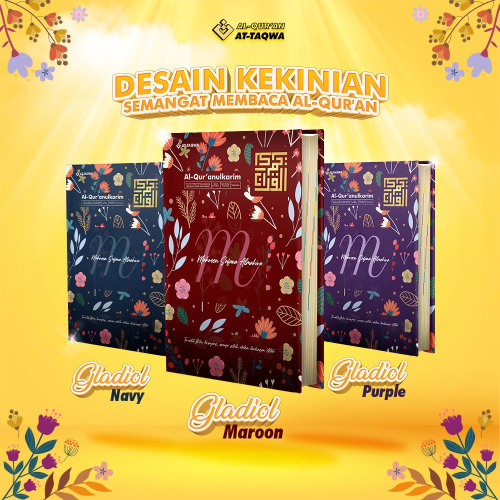 Al Quran Attaqwa Floral Custom  A4 Alquran Hafalan At-taqwa Perkata Dan Bonus