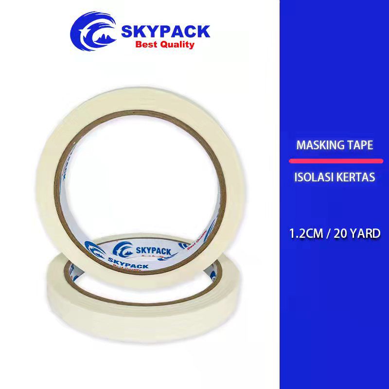 

[SKYPACK] Masking Tape 1.2cm x 20yard/Lakban Kertas/Solasi Kertas