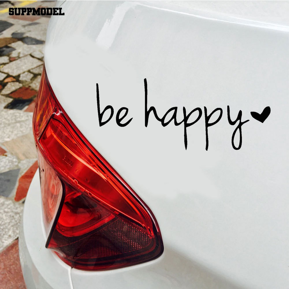 Stiker Decal Tulisan Be Happy Untuk Dekorasi Mobil