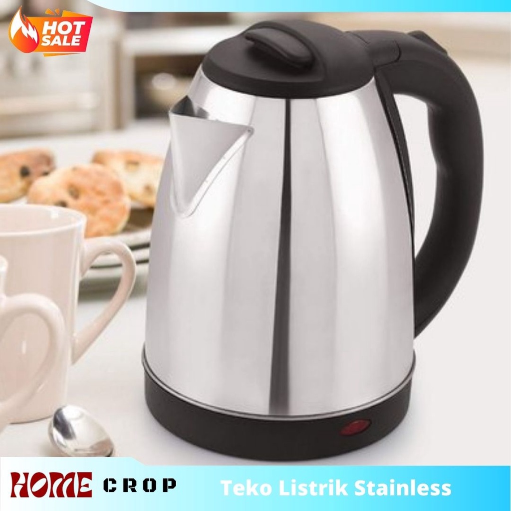 Electric Kettle Alat Pemanas Air Ceret Teko Listrik Stainless Portable Low Watt Kecil Mini 2 Liter O