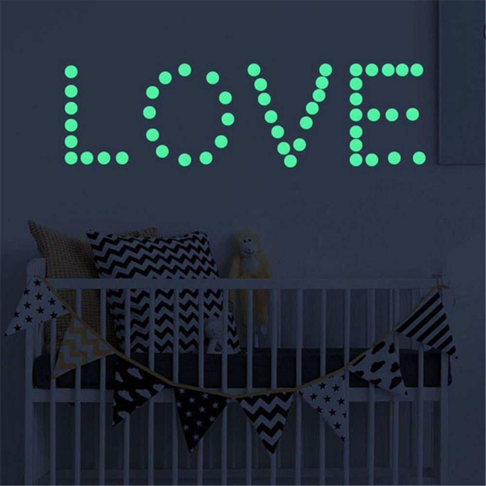 Top Fluorescent Decals Dots Wall Art Bintang Dekorasi Rumah