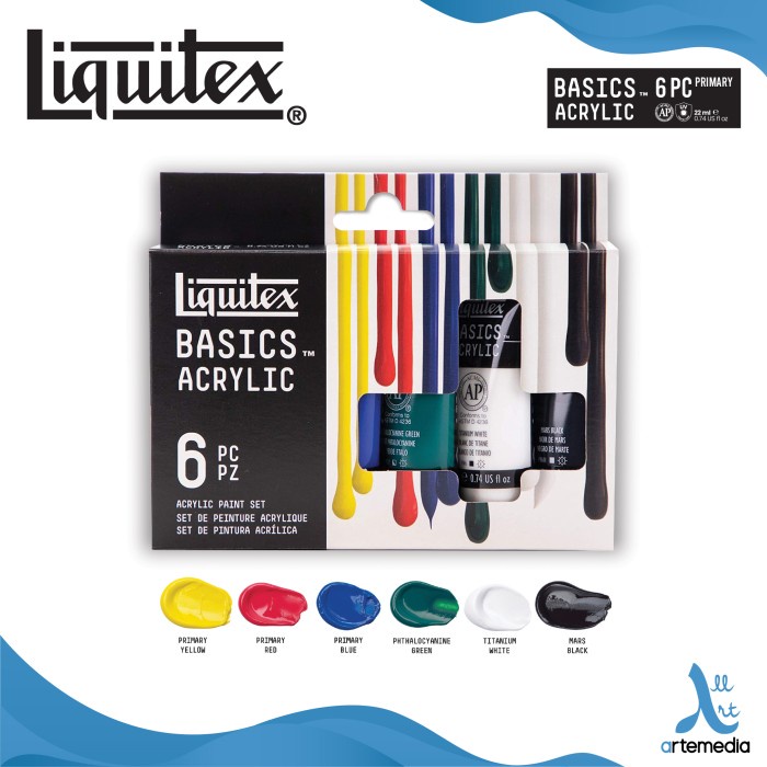 

Cat Akrilik Liquitex Basics 6x22ml Acrylic Color Paint Set - PRIMARY