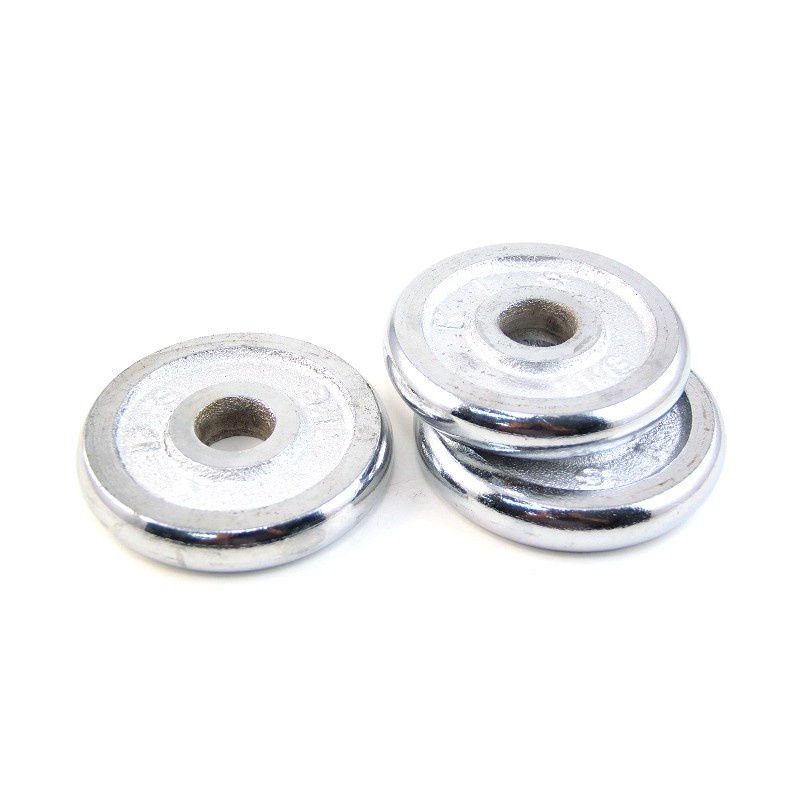 F622 PLAT BEBAN CHROME 1KG DIAMETER 2.8CM SILVER - DUMBBELL PLAT BARBEL