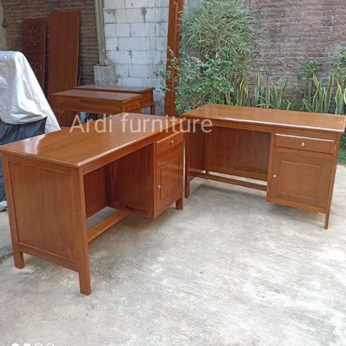 Meja belajar meja kerja kayu jati meja kerja laci bahan kayu jati