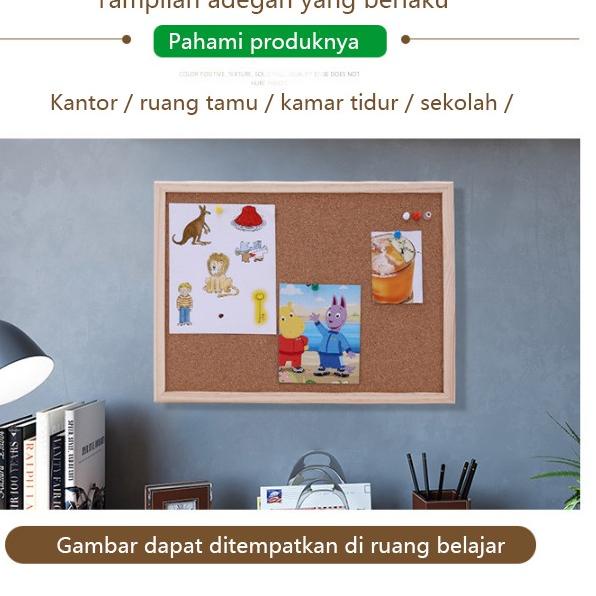 

[PRODUK CT08K] Message board Background Boardsend sticker cork message board Decorative Board With Frame Cork Board AAH