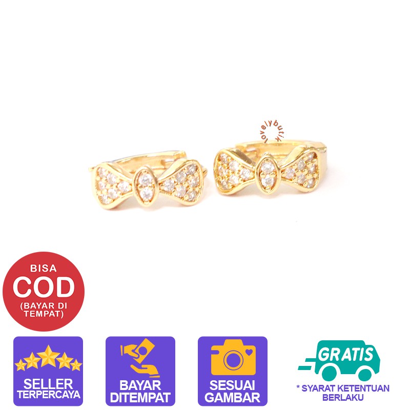 Lovelybutik - Anting Xuping Gold Perhiasan Fashion Wanita Anting Model Pit4 Permata Emas