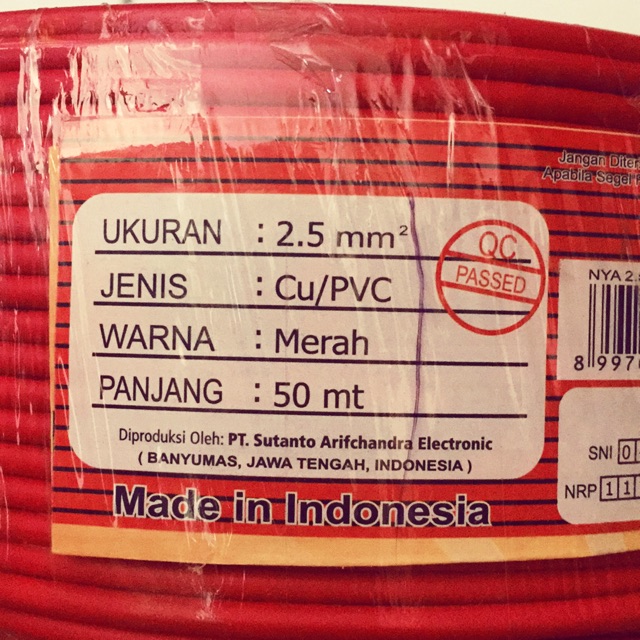 KABEL NYA 2,5mm 50 Meter KITANI TEMBAG MURNI
