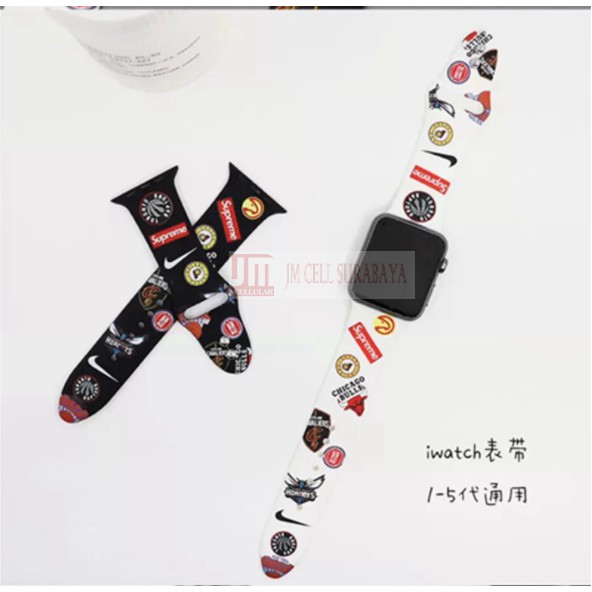 Tali Jam Strap Apple Watch 44mm 42mm 40mm 38mm - Motif Basket