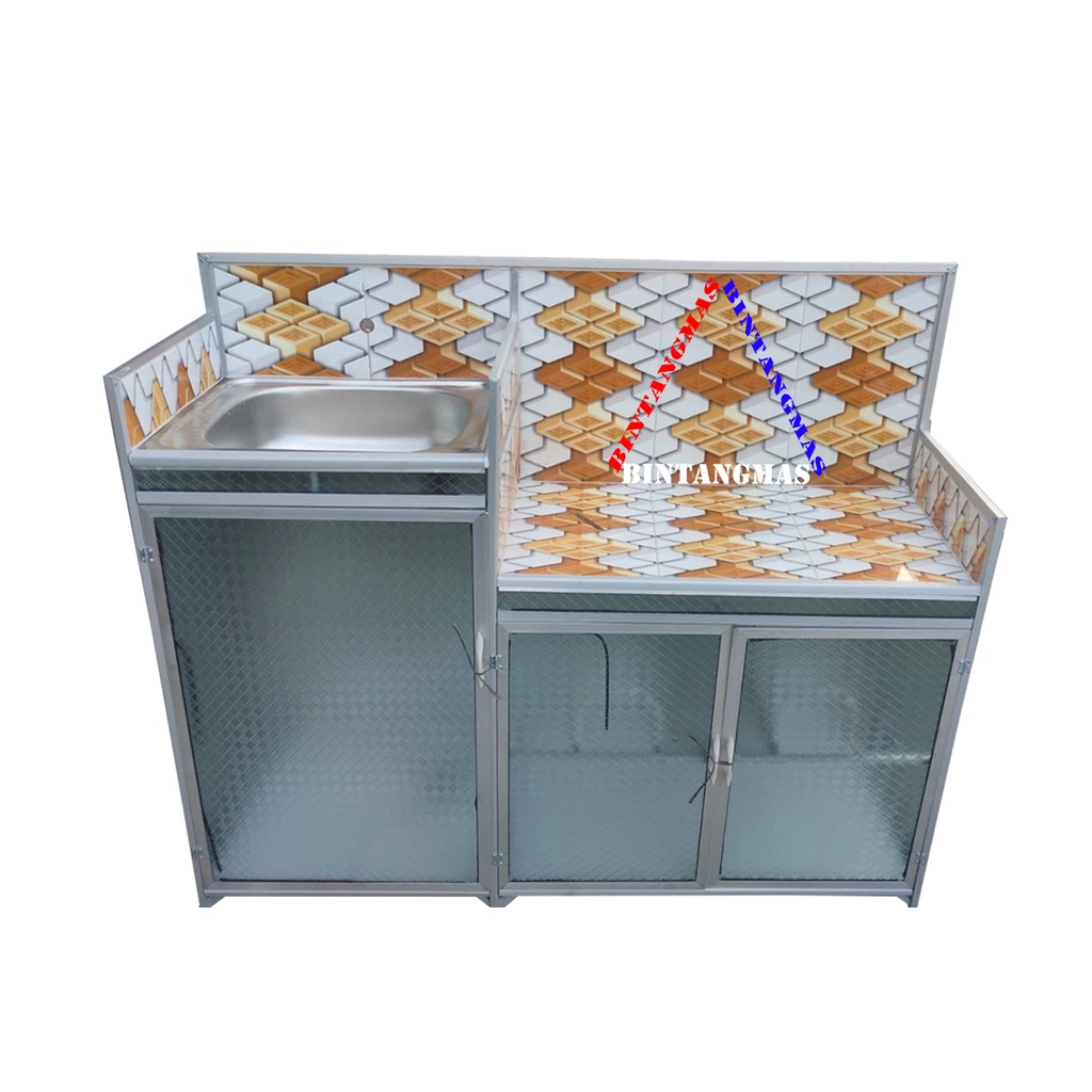 RAK WASTAFEL PLUS RAK KOMPOR 2 TUNGKU LANTAI BAWAH KERAMIK
