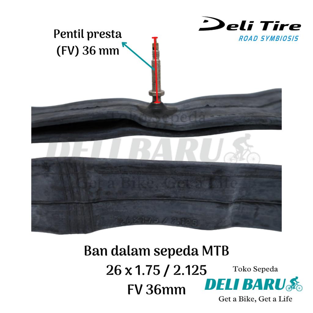 Deli tire Ban dalam 26 x 1.75 / 2.125 pentil presta FV 36 mm sepeda MTB