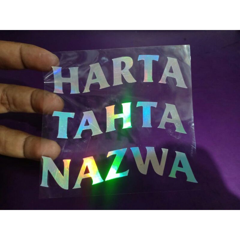 

STICKER HARTA TAHTA HOLOGRAM STIKER UKURAN HP 6X6CM SEHARI JADI CUSTOM