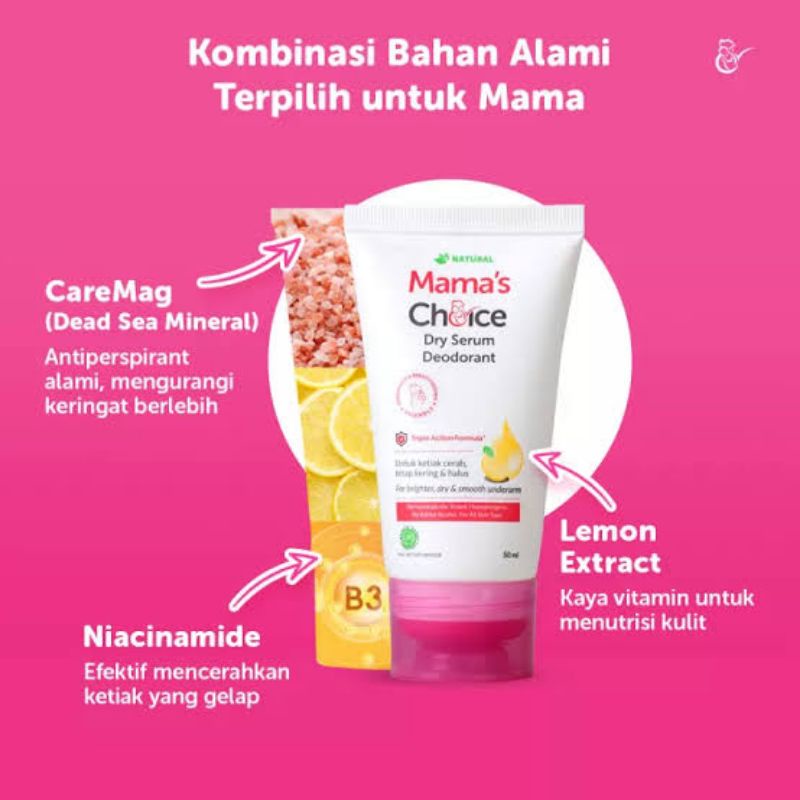 Mama Choice Deodorant Dry Serum 50ml - Penghilang Bau Badan Ketiak Ibu Hamil