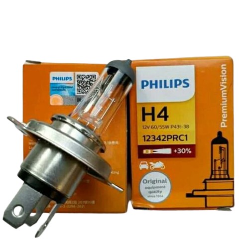 Bohlam Lampu Depan Mobil H4 Philips 12v 60 55w Halogen
