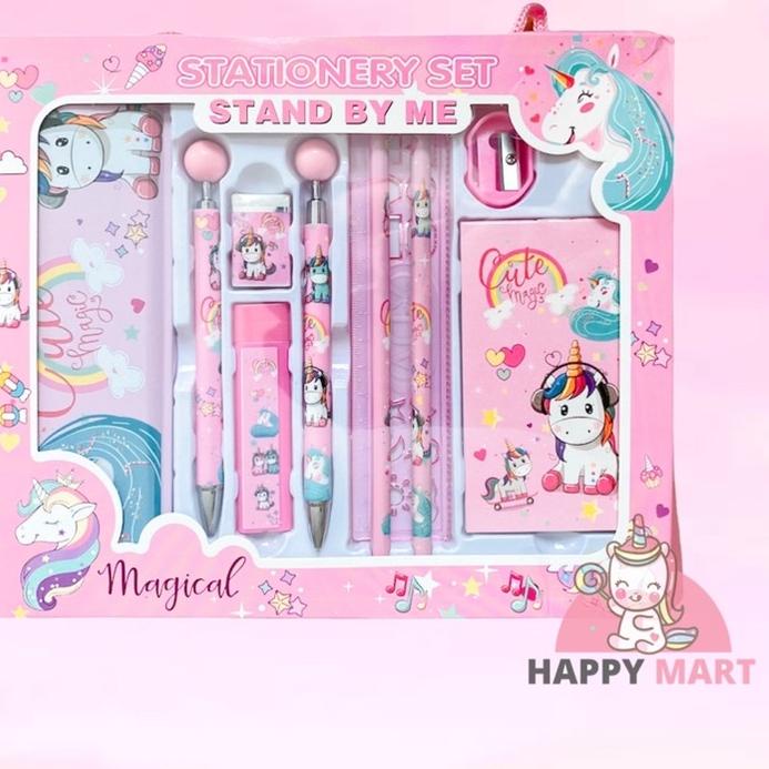

JU7♤ tempat pensil set pensil mekanik unicorn / pony / frozen Barang Baru