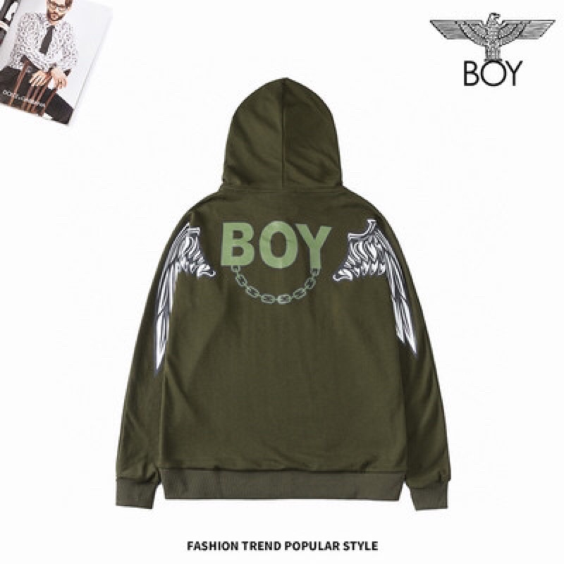 BOY47 SWEATER HOODIE BOY LONDON SPECIAL COLOUR GREEN EDITION WINGS PRIA WANITA ASIA EROPA